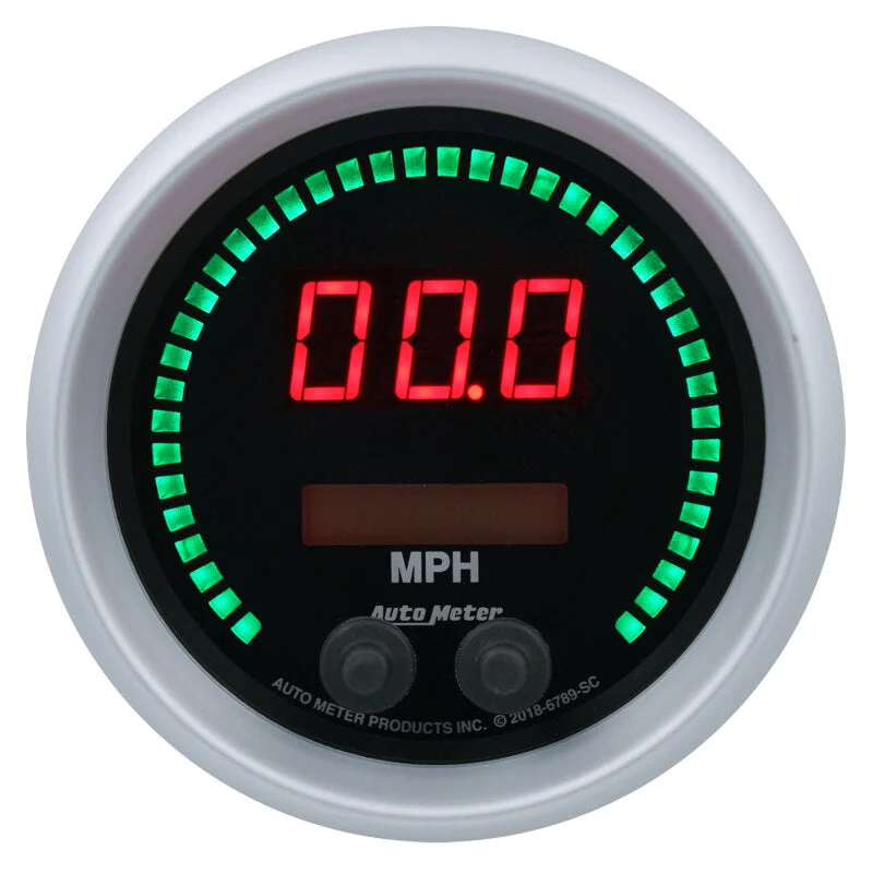 Autometer 85.7mm Black Switchable 260 MPH / 260 KM/H Speedometer Sport-Comp Elite Digital Gauge