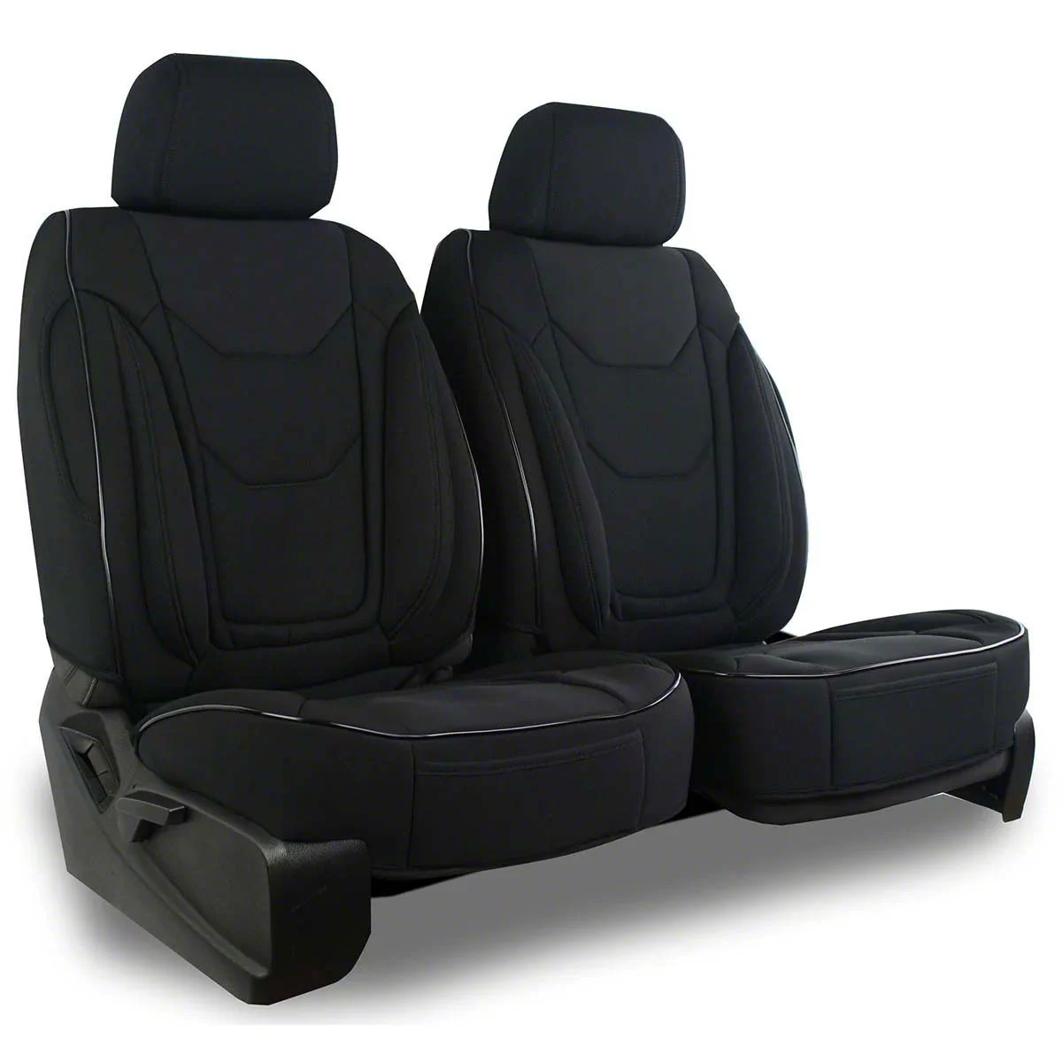 Airmesh Low Back Bucket Seat Covers with Memory Foam Booster; Black/Black (06-23 Charger)