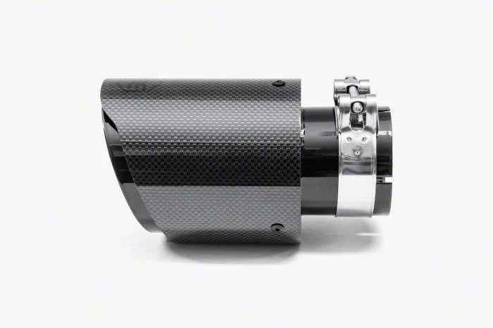 Aero Exhaust Angle Cut Exhaust Tip; 4-Inch; Carbon Fiber (Fits 2.50-Inch Tailpipe)