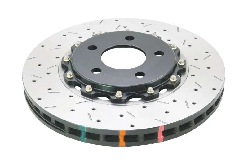 DBA 05-10 Ford Mustang GT / 11-13 V6 Front Drilled & Slotted 5000 Series 2 Piece Rotor w/ Black Hat