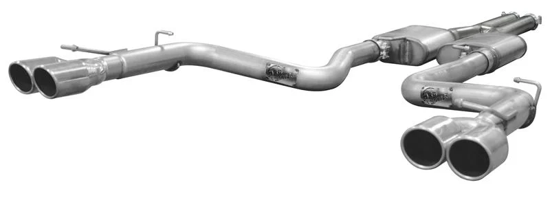 aFe MACHForce XP SS Muffler 2.5in Center Inlet / 2.5in Dual Outlets 18in L x 9in W x 4in H Body