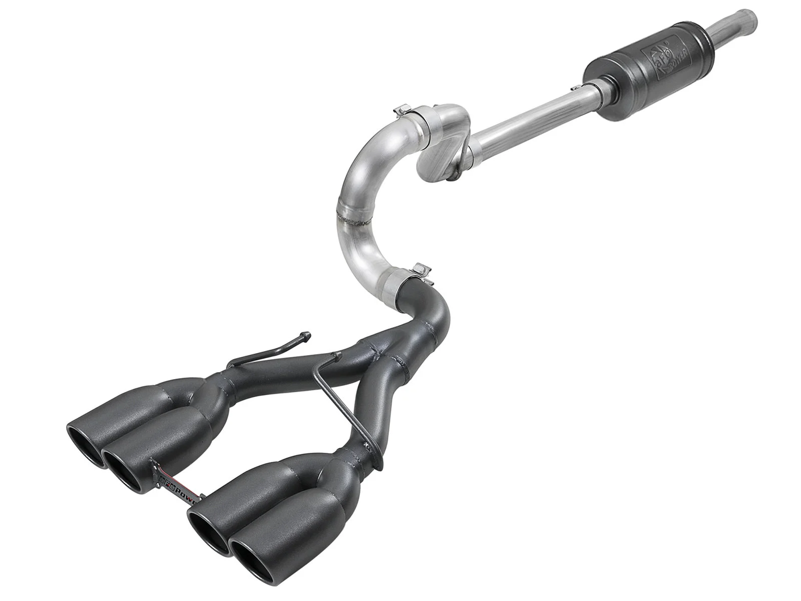 aFe Power  Rebel Series 2.5" 304 Stainless Cat-Back w/ 3.5" Quad Tips  for 18-20 Jeep Wrangler JL