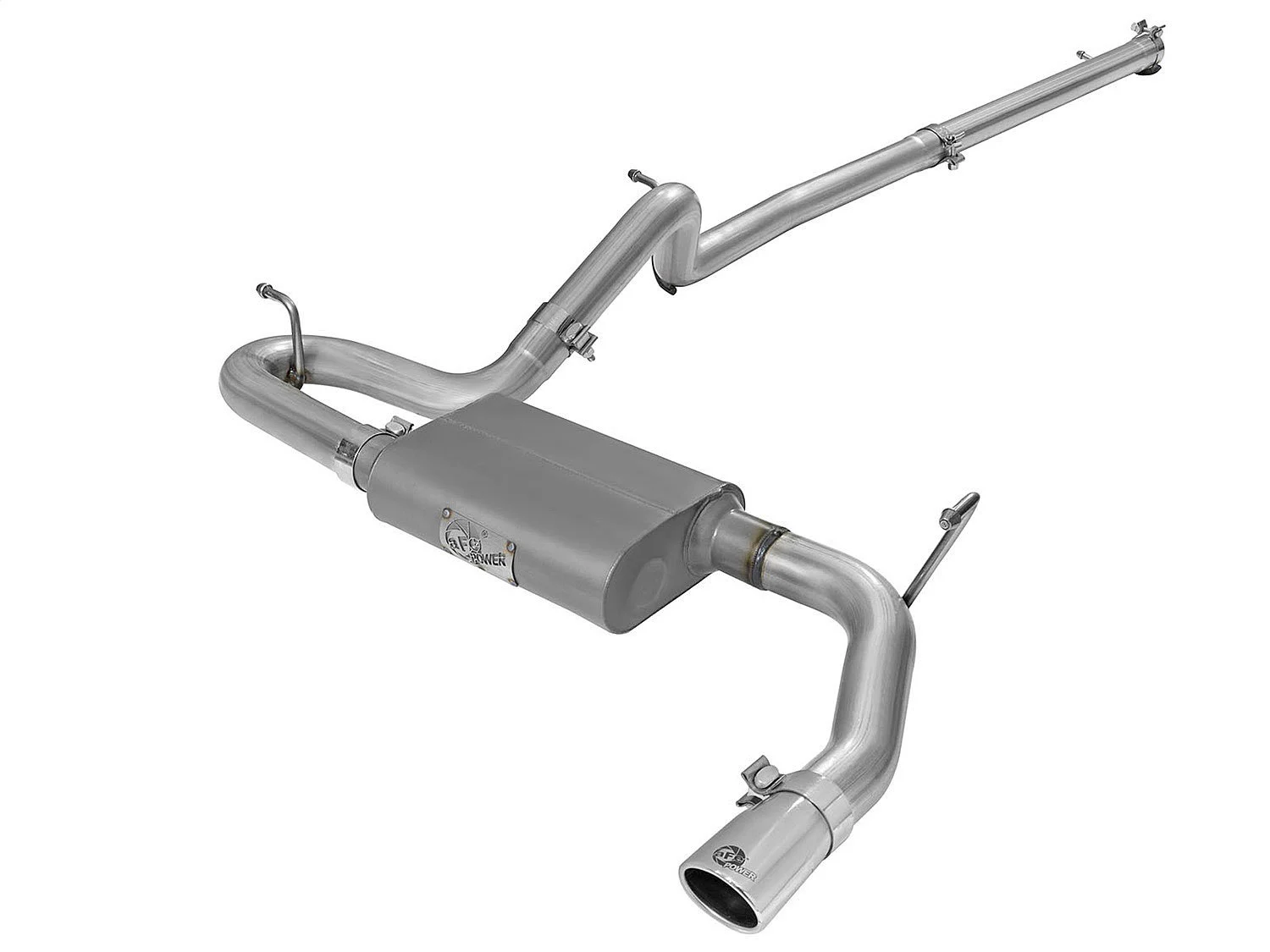aFe Power 49-08044-1P Scorpion 2.5" Aluminized Cat-Back Exhaust w/ Polished SS Tip for Jeep Wrangler JK Unlimited 4 Door