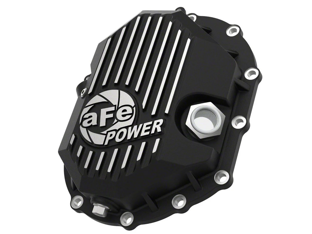 AFE Pro Series Front Differential Cover with Machined Fins; Black (11-19 6.0L Sierra 3500 HD; 11-26 6.6L Duramax Sierra 3500 HD)