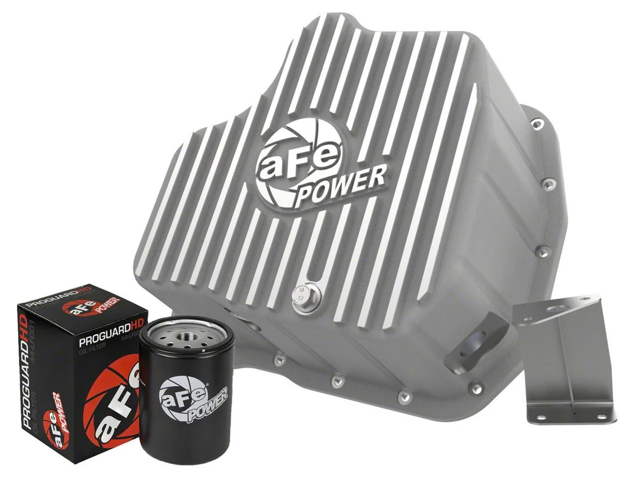 AFE Street Series Deep Engine Oil Pan with Machined Fins; Raw (11-16 6.6L Duramax Silverado 2500 HD)