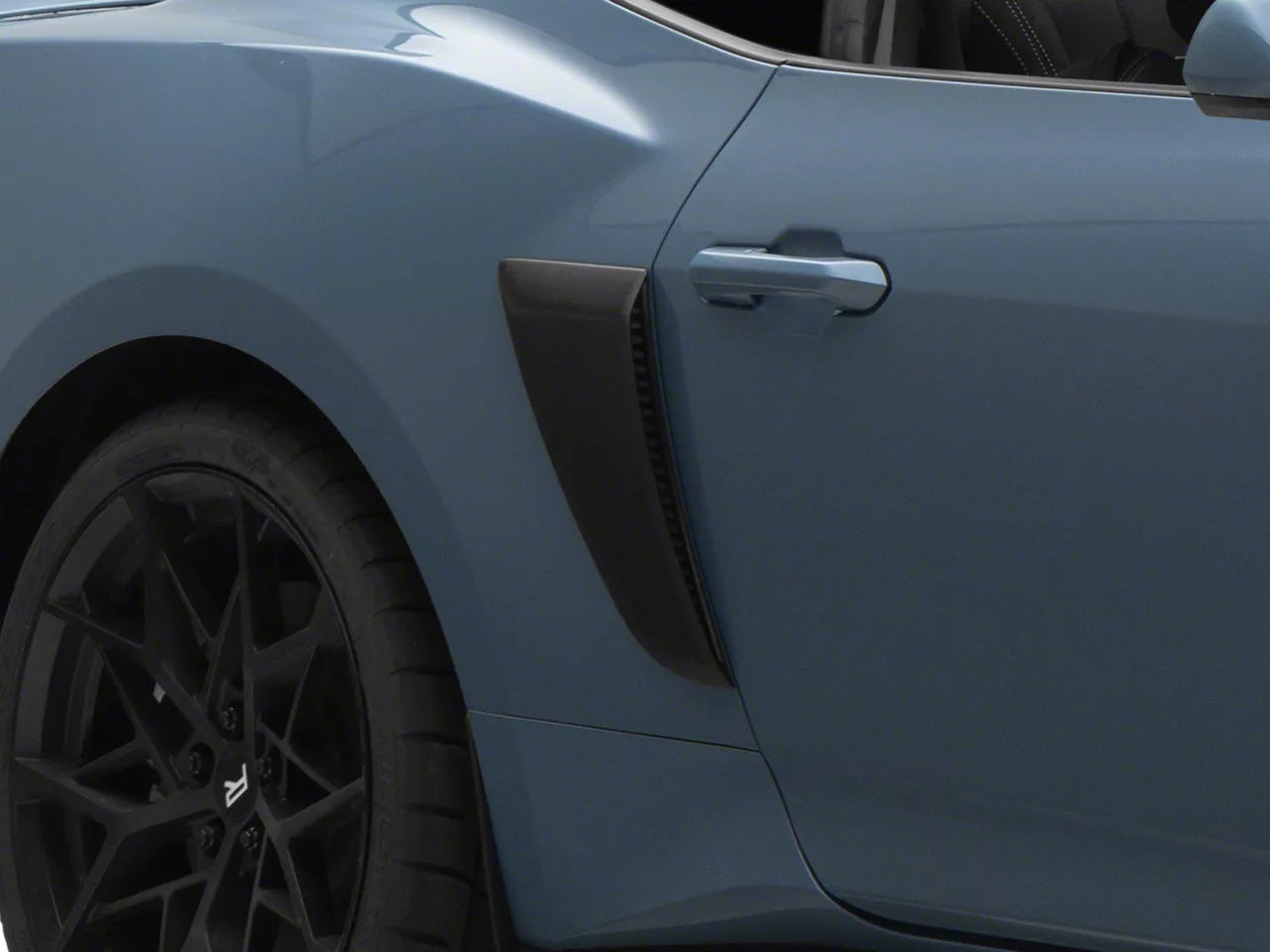 Air Design Quarter Panel Side Scoops; Satin Black (24-26 Mustang)