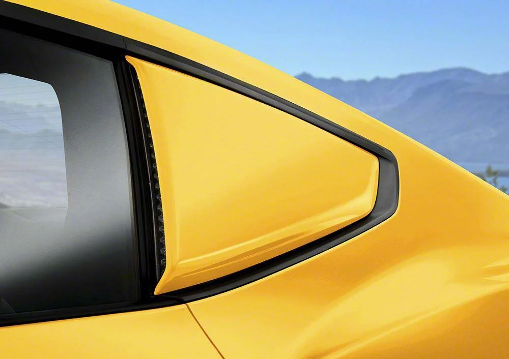 Air Design Quarter Window Scoops; Carbonized Gray (24-26 Mustang Fastback)