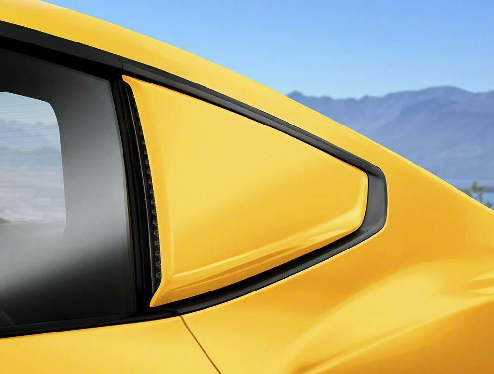Air Design Quarter Window Scoops; Grabber Blue Metal (24-26 Mustang Fastback)