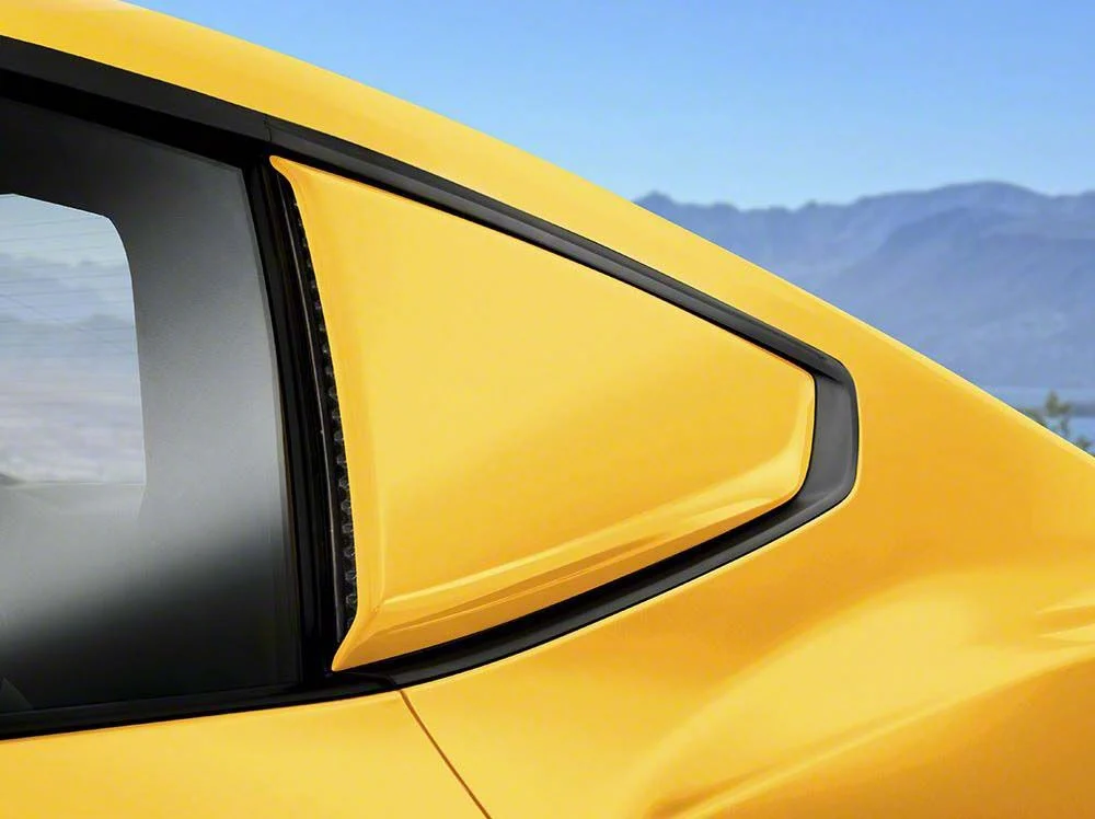 Air Design Quarter Window Scoops; Oxford White (24-26 Mustang Fastback)
