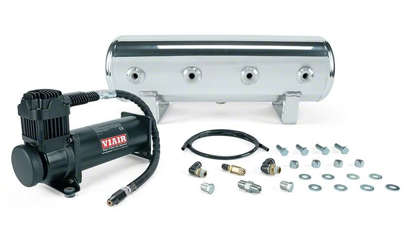 Air Lift Performance 2.50-Gallon Air Tank and Viair 444b Compressor with Tank Mounting Hardware; Black (Universal; Some Adaptation May Be Required)