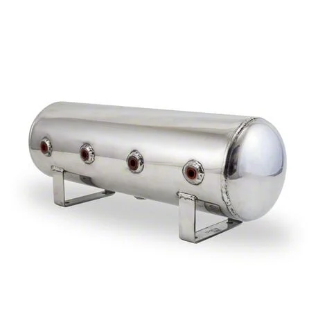 Air Lift Performance 2.50-Gallon Air Tank; 4 Face Ports; Polished (Universal; Some Adaptation May Be Required)
