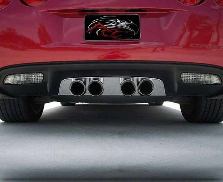 Exhaust Filler Panel; Stainless (05-13 Corvette C6 w/ B&B Route 66 Quad Tips)