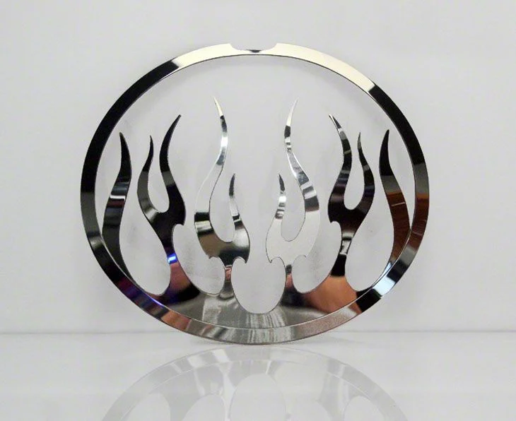 Flame Style Tail Light Covers; Polished (05-13 Corvette C6)