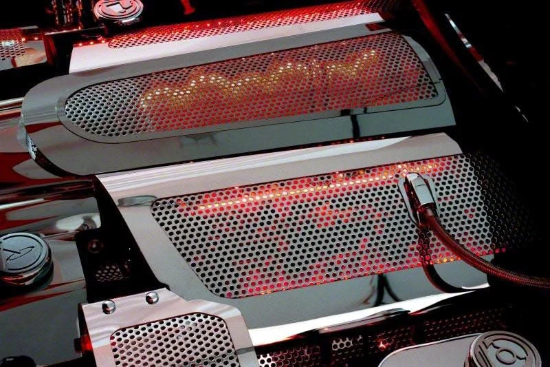Iluminated Fuel Rail Covers; Stainless; Red LED (06-12 Corvette C6 Z06)