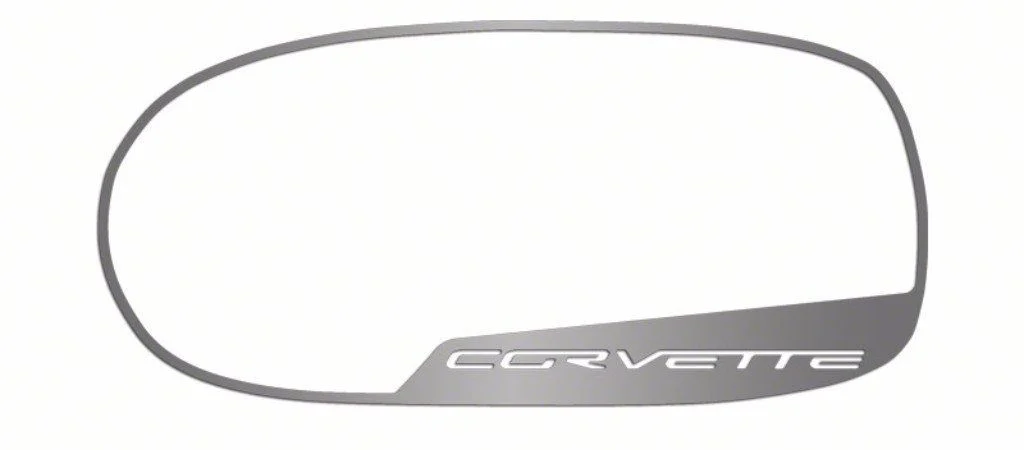 Side Mirror Trim; Brushed (05-13 Corvette C6 w/o Auto Dim Mirrors)