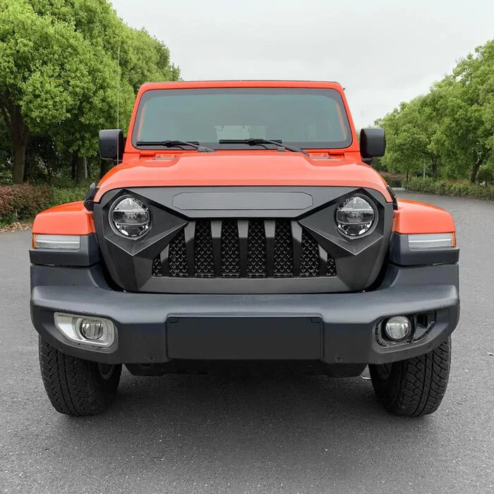 American Modified  Demon Grille for 18-25 Jeep Wrangler JL & Gladiator JT Models W/O TrailCam - in Matte Black for 18-26 Jeep Wrangler JL & Gladiator JT Models W/O  TrailCam