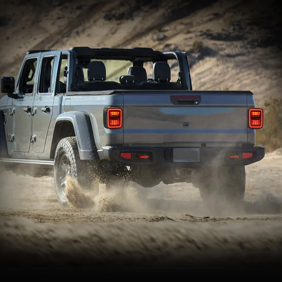 American Modified AMJPEC00201 Smoked Black LED Tail Lights for 20-26 Jeep Gladiator JT