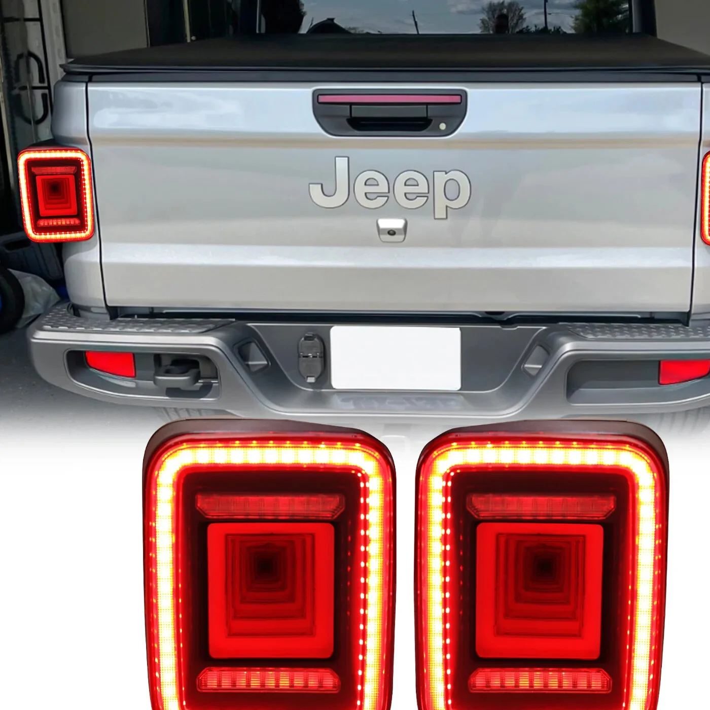 American Modified  Tunnel Tail Lights for 20-26 Jeep Gladiator JT