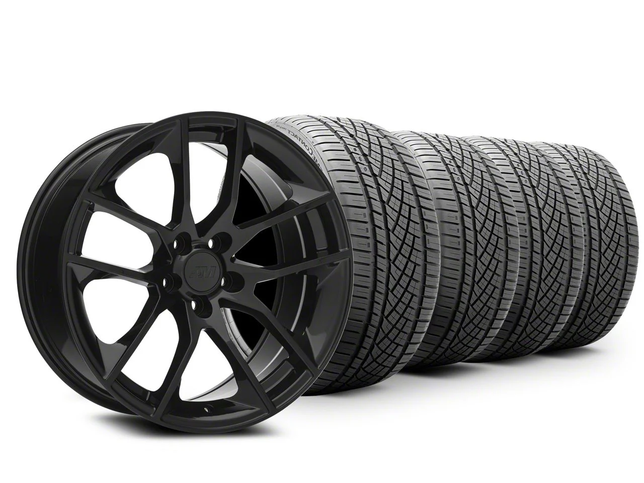 19x8.5 Magnetic Style & Continental All-Season ExtremeContact DWS06 PLUS Tire Package (15-23 Mustang GT, EcoBoost, V6)