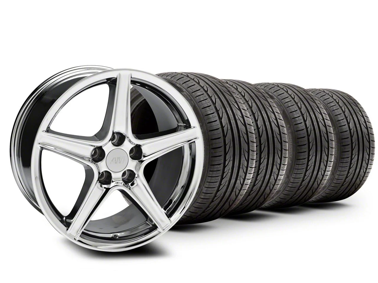 18x9 Saleen Style & Lionhart All-Season LH-503 Tire Package (05-09 Mustang GT, V6)