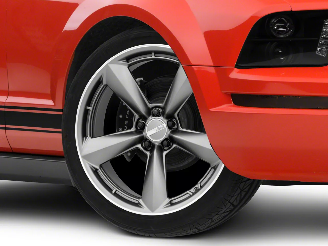 American Racing TTF Matte Anthracite with Machined Lip Wheel; 20x9.5; 32mm Offset (05-09 Mustang)