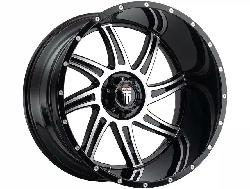 American Truxx Vortex Gloss Black Machined 6-Lug Wheel; 22x12; -44mm Offset (15-20 Tahoe)