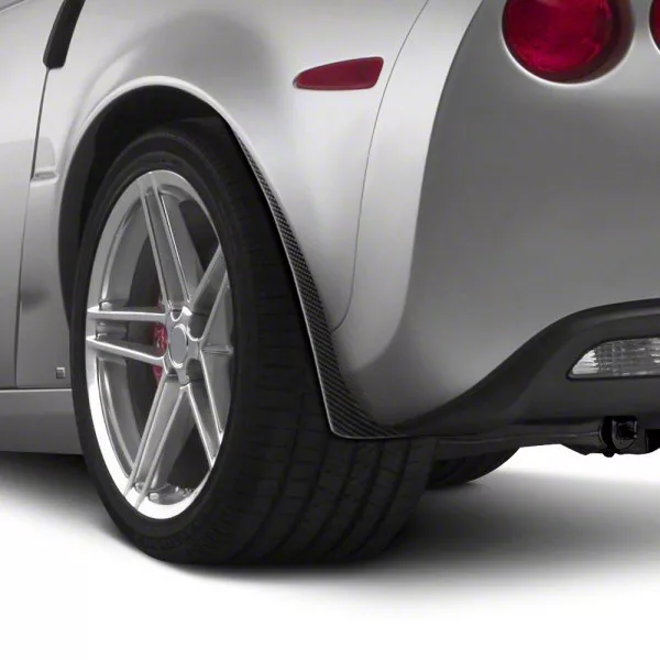 Anderson Composites Mud Flaps; Rear; Carbon Fiber (14-19 Corvette C7, Excluding ZR1)