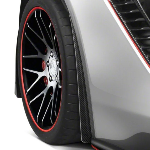 Anderson Composites Mud Guards; Front; Carbon Fiber (14-19 Corvette C7, Excluding ZR1)