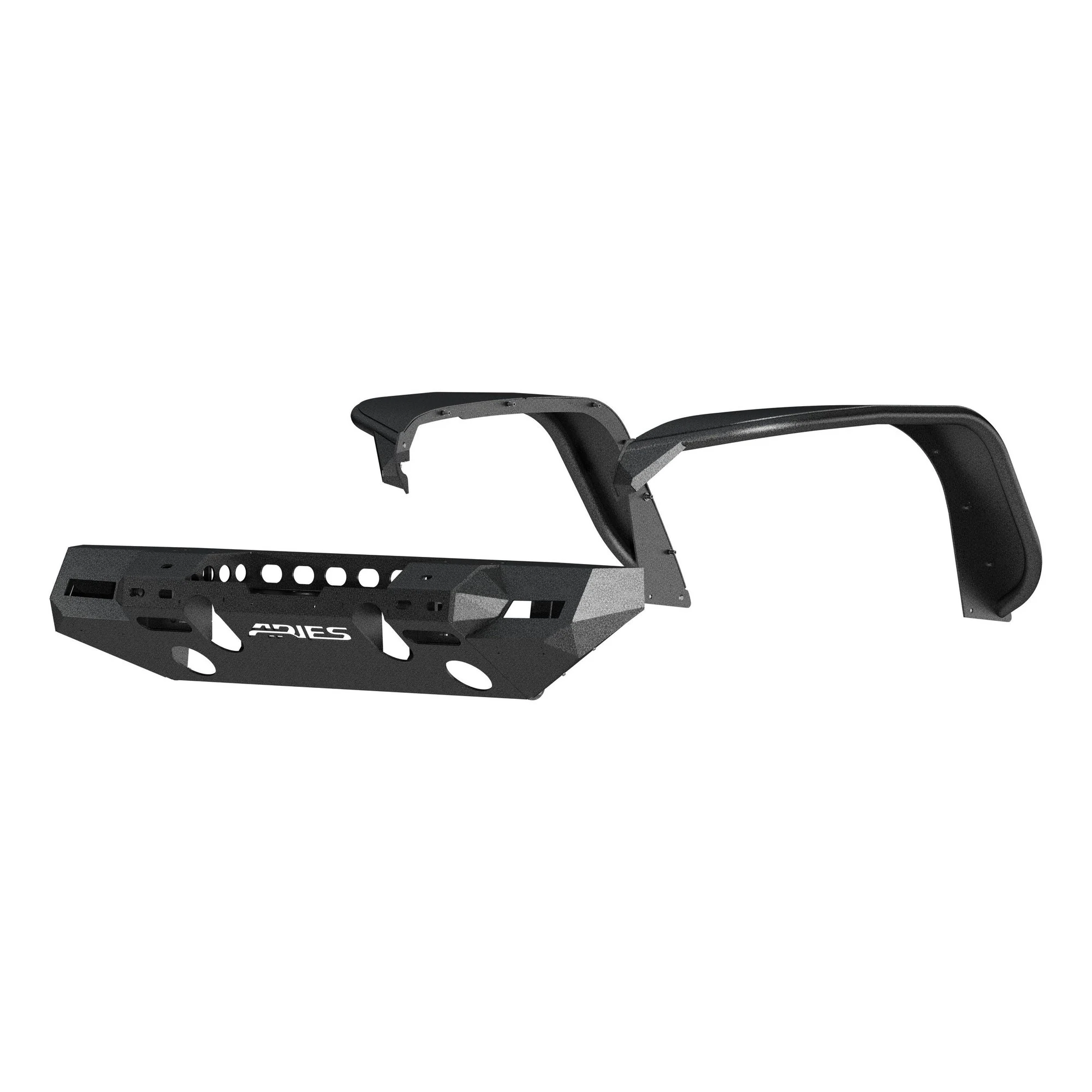 Aries  TrailChaser Front Bumper with Turn Signal Corner End Caps & Front Fender Flares for 18-22 Jeep Wrangler JL Unlimited & Gladiator JT