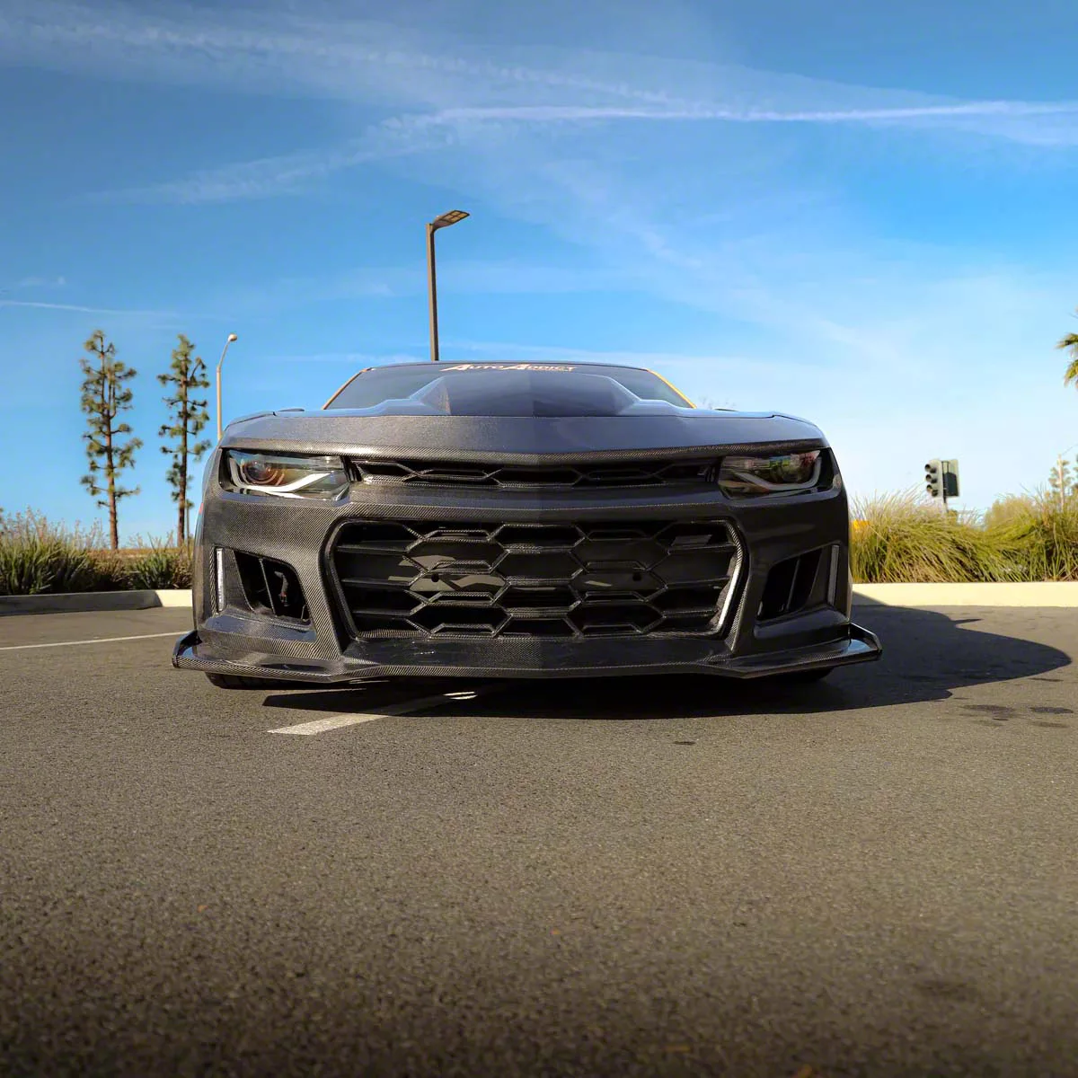 Black Panther Front Bumper Conversion; Carbon Fiber (10-15 Camaro)