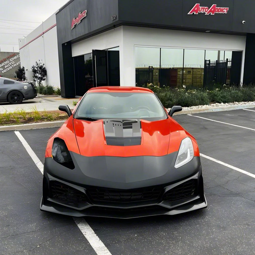 ZR1 Track Package Front Bumper Conversion; Unpainted (14-19 Corvette C7, Excluding ZR1)