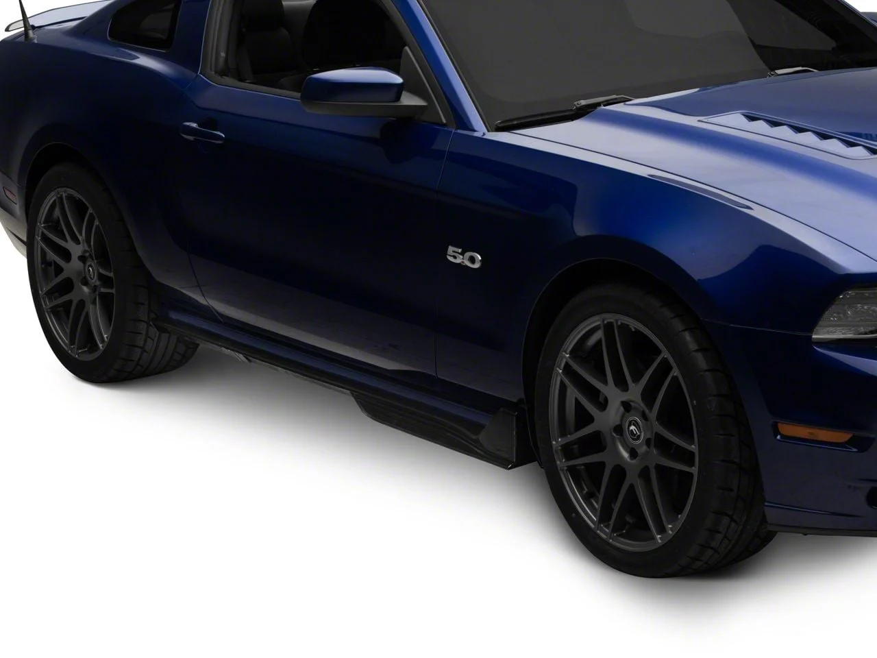 GT350 Style Side Skirts; Gloss Black (10-14 Mustang)