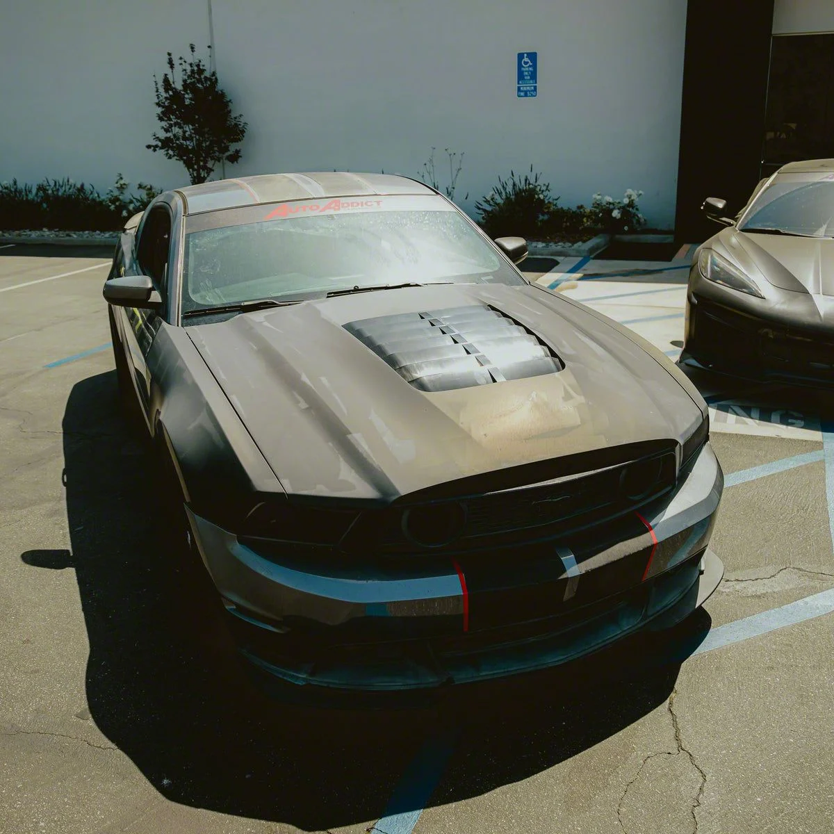 GT500 Style Hood; Unpainted (10-14 Mustang)