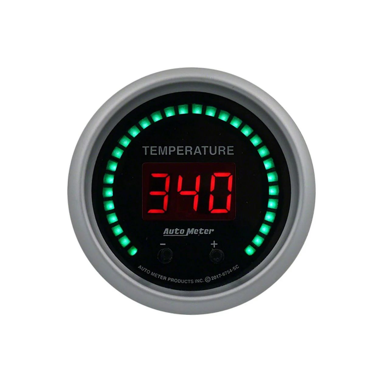 Auto Meter Sport-Comp Series 2-1/16-Inch Elite Digital Two Channel Fluid Temperature Gauge (Universal; Some Adaptation May Be Required)