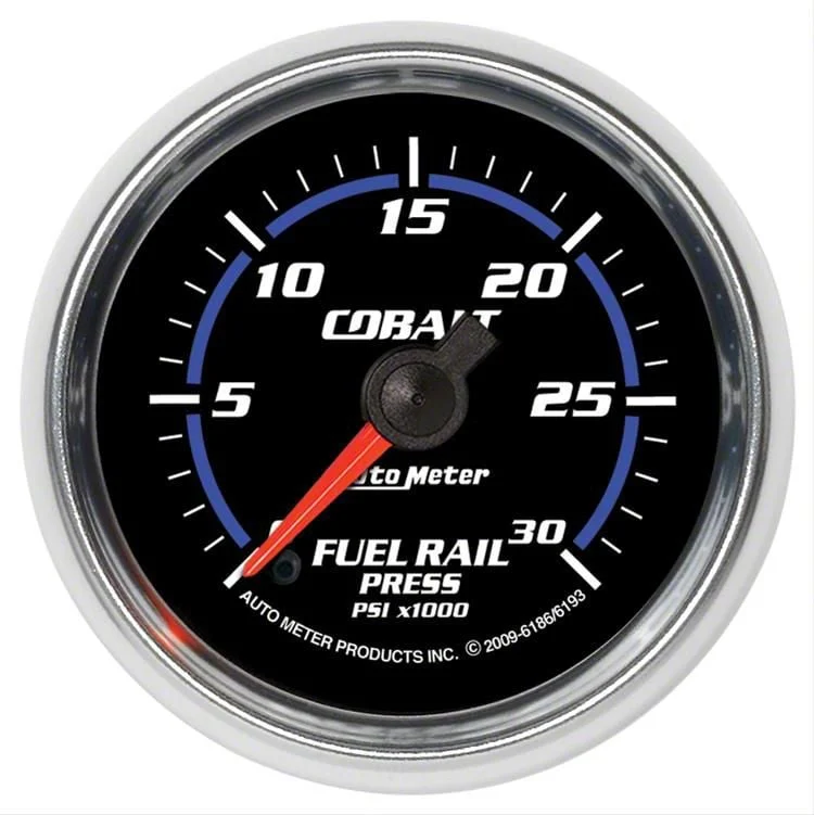 Auto Meter Cobalt Series 2-1/16-Inch Fuel Rail Pressure Gauge; 0-30K PSI; Digital Stepper Motor (07-10 6.6L Duramax Sierra 3500 HD)