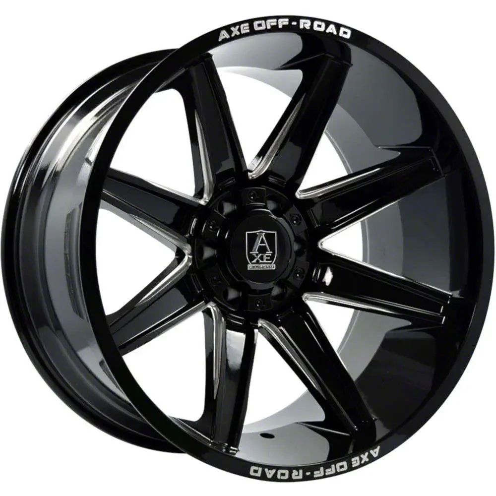 Axe Wheels Atremis Gloss Black Milled 6-Lug Wheel; 20x9.5; 15mm Offset (07-13 Silverado 1500)