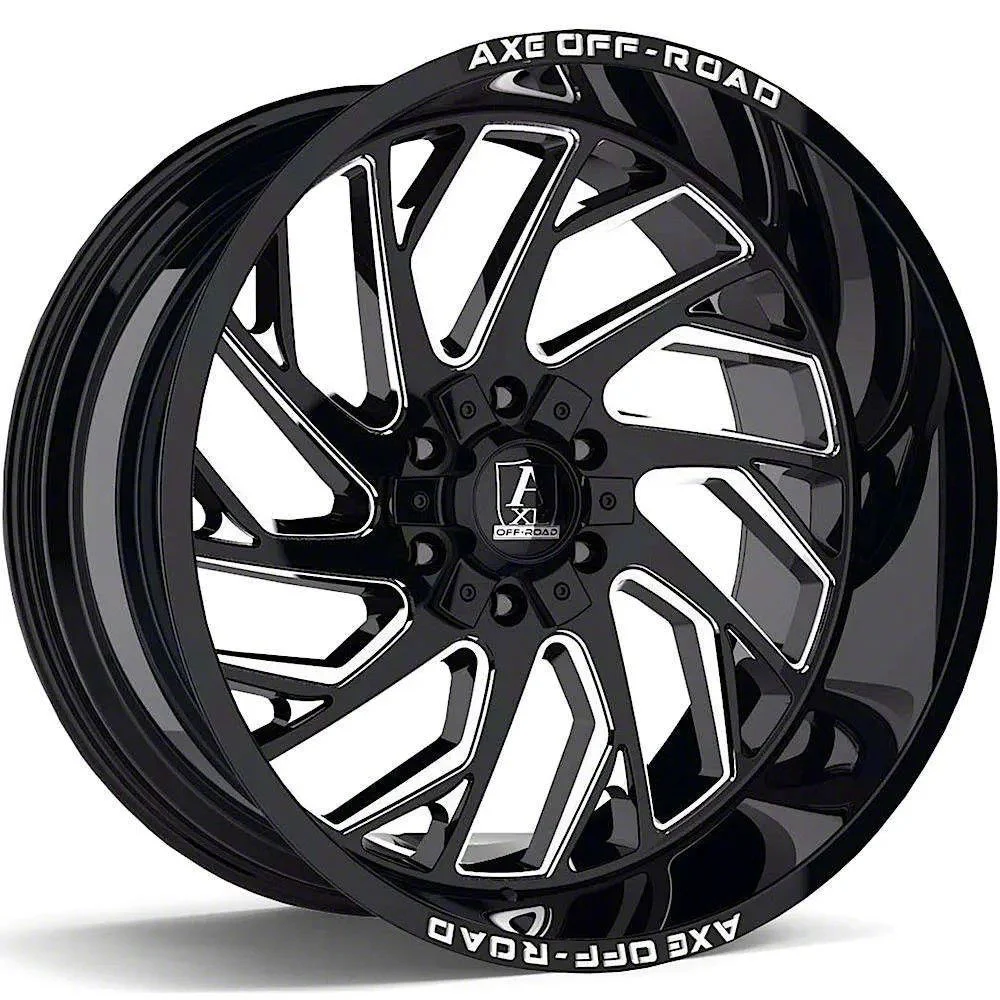 Axe Wheels Zeus Gloss Black Milled 6-Lug Wheel; 20x10; -19mm Offset (14-18 Sierra 1500)