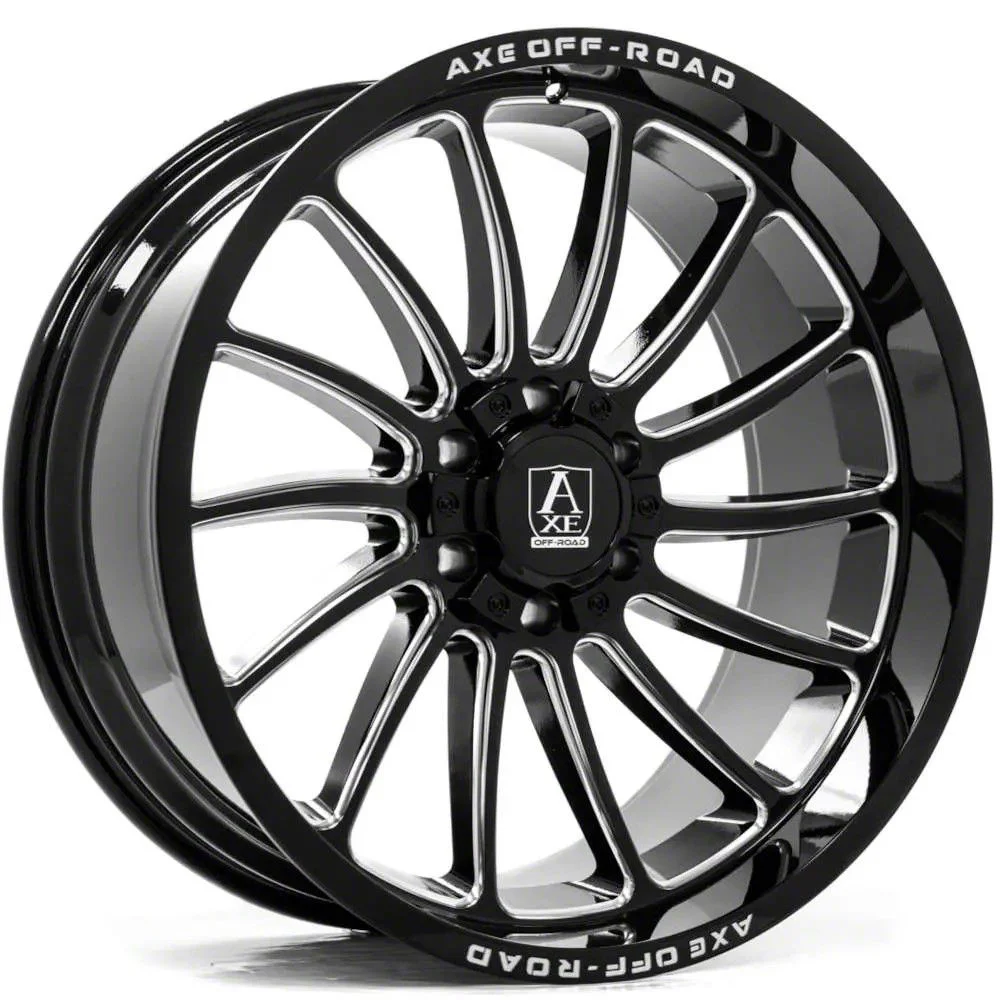 Axe Wheels Chronus Gloss Black Milled 6-Lug Wheel; 20x10; -19mm Offset (19-26 Sierra 1500)