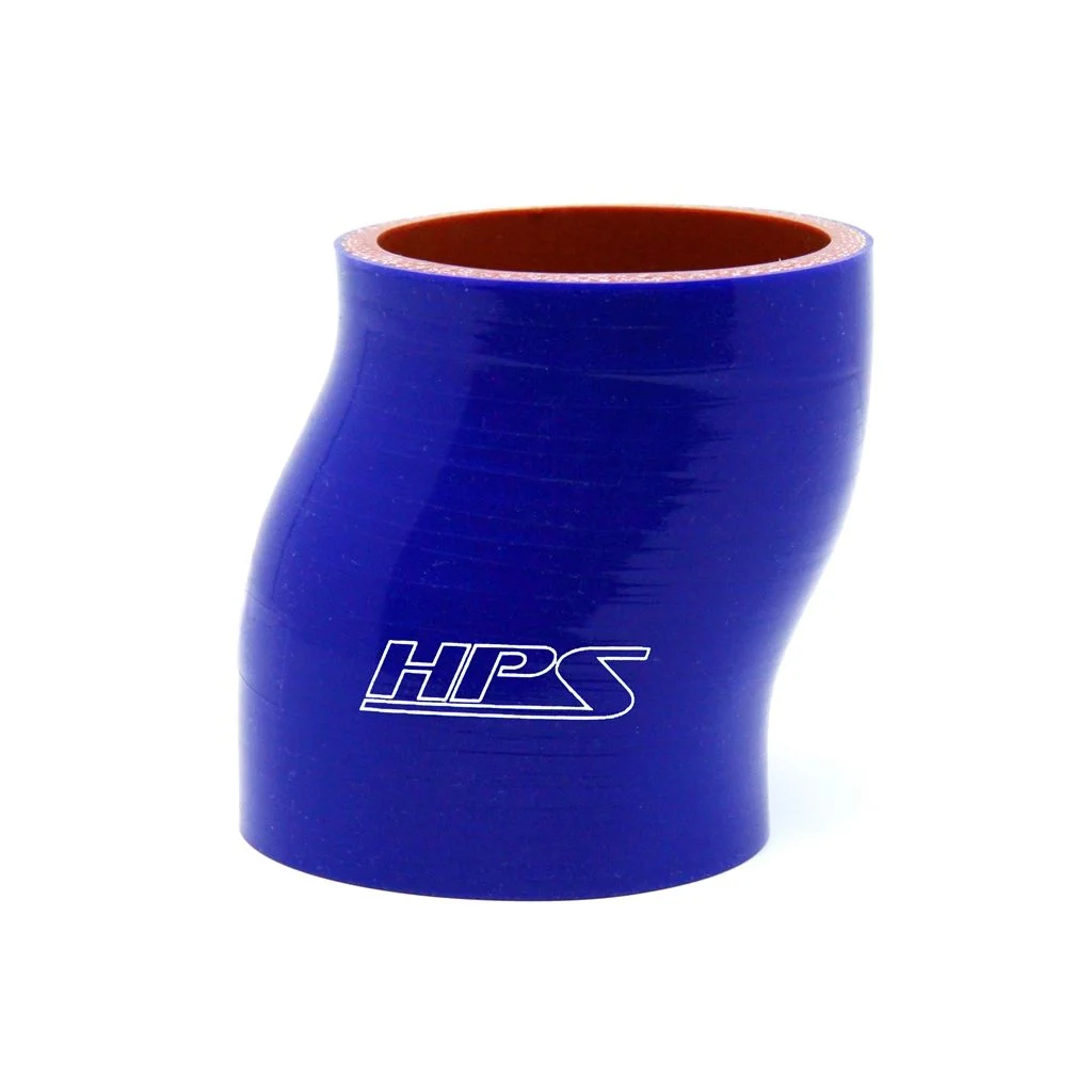 HPS 2.5" ID , 6" Long High Temp 4-ply Reinforced Silicone Offset Coupler Hose Blue (63mm ID , 152mm Length)