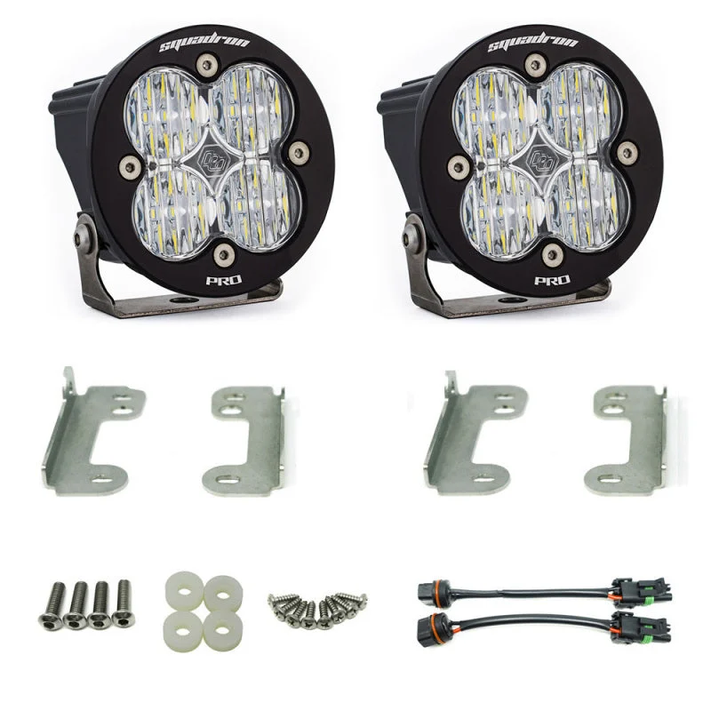 Baja Designs 07-09 Wrangler JK w/OE Bumper Squadron R Pro Fog Pocket Kit - Clear