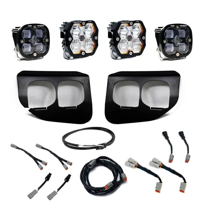 Baja Designs 20-22 Ford SD Squadron Pro/SAE 2.0 Dual Fog Pocket Kit Upfitter (SAE Fog) - Clear