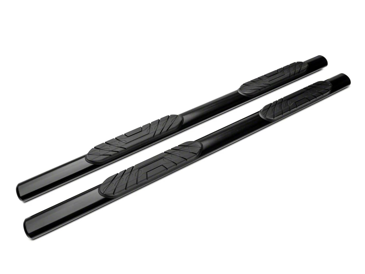 Barricade 4-Inch Oval Straight End Side Step Bars; Rocker Mount; Black (07-19 Sierra 3500 HD Extended/Double Cab)