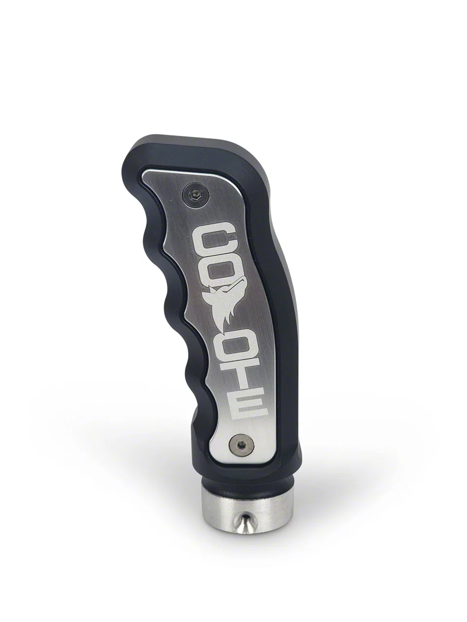 Barton Automatic Pistol Grip Shift Knob with Brushed Inlays and Coyote Engraving; Black (15-26 Mustang GT, EcoBoost, V6)