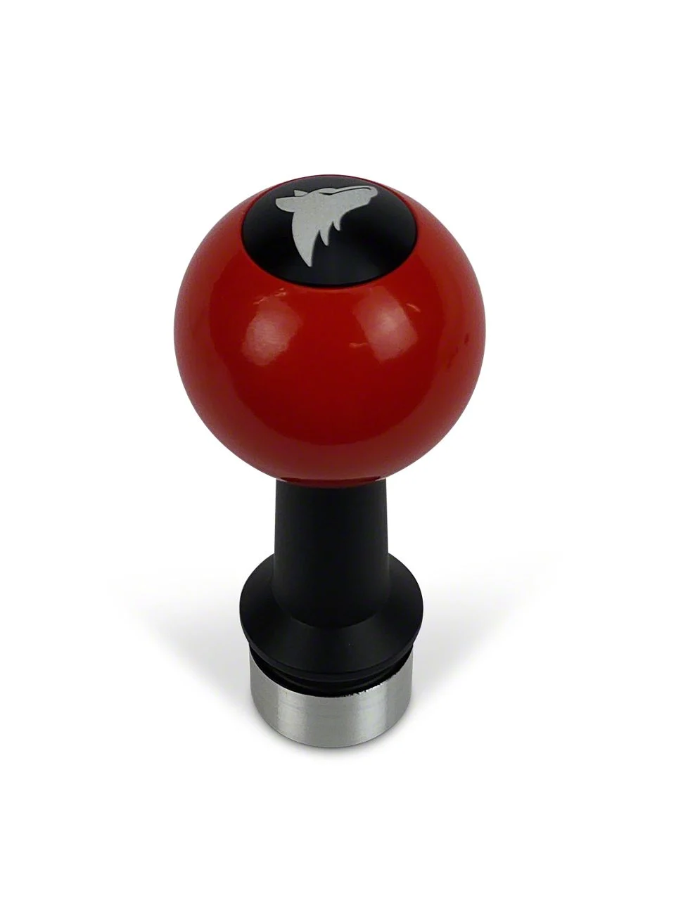Barton Automatic Shift Knob with Black Adapter and Coyote Engraving; Black Cap; Red Ball (15-26 Mustang GT, EcoBoost, V6)