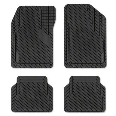 BaseLayer Cut-to-Fit All Weather Front and Rear Floor Mats; Black (Universal; Some Adaptation May Be Required)