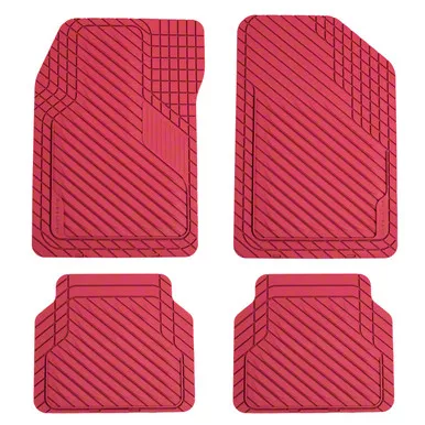 BaseLayer Cut-to-Fit All Weather Front and Rear Floor Mats; Crimson Red (Universal; Some Adaptation May Be Required)