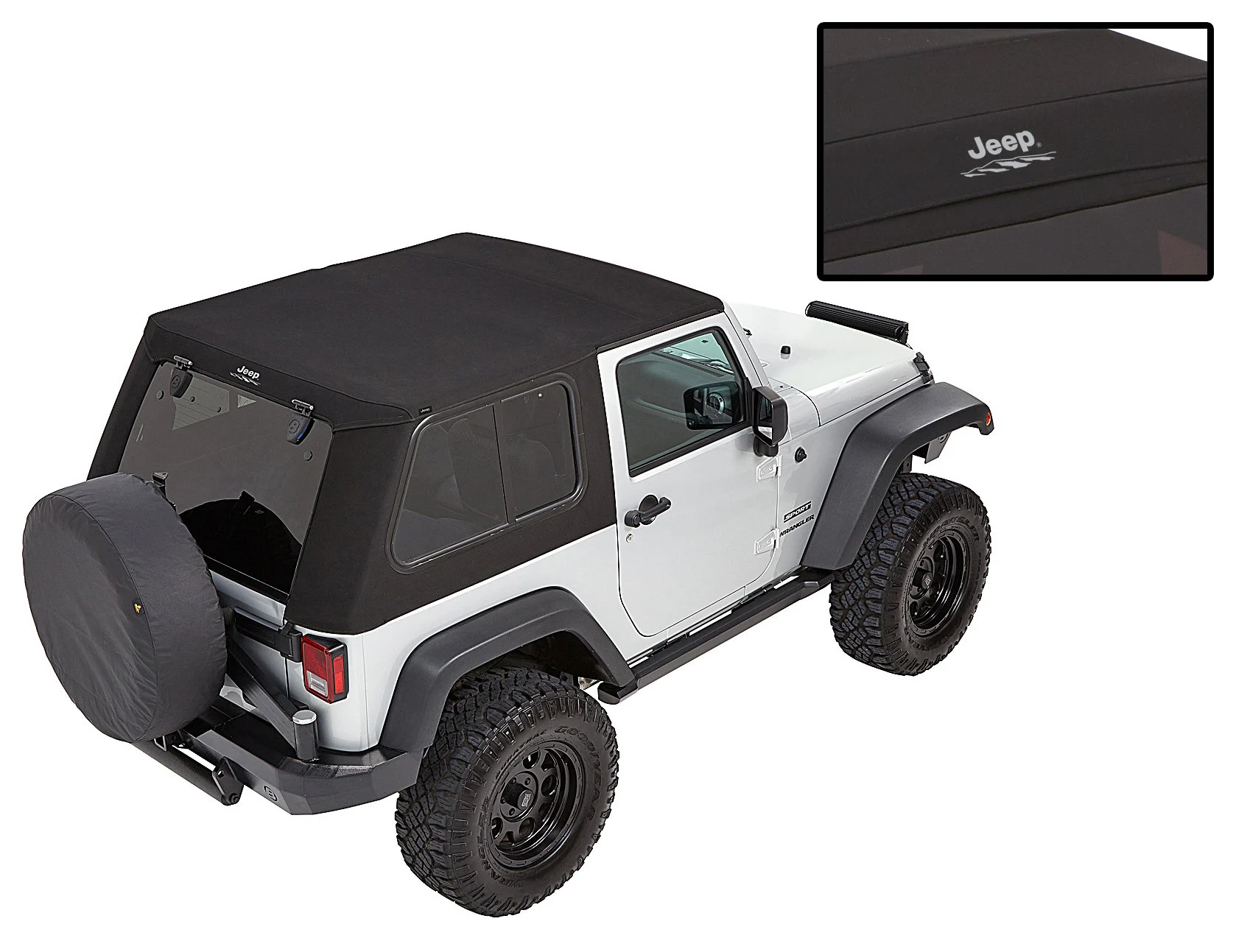 Bestop  Jeep Logo Trektop Pro Soft Top in Black Twill for 07-18 Jeep Wrangler JK 2-Door