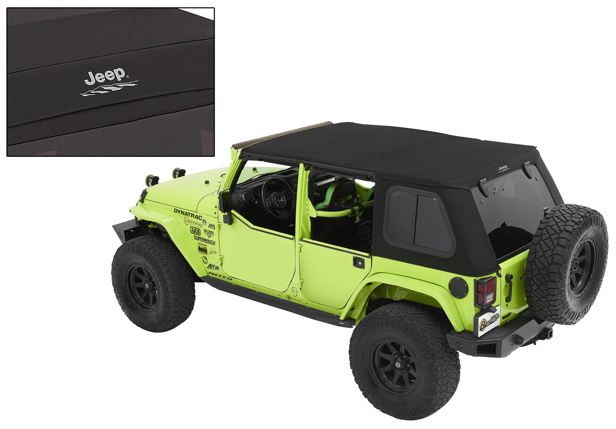 Bestop  JEEP Trektop Pro Soft Top in Black Twill for 07-18 Jeep Wrangler JK Unlimited 4-Door