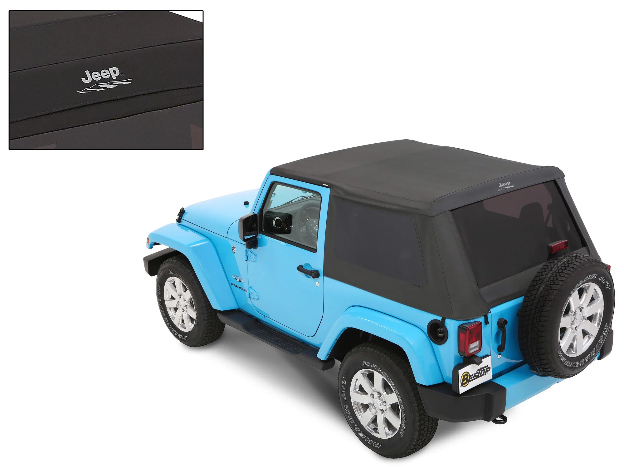 Bestop  Jeep Logo Trektop Soft Top for 07-18 Jeep Wrangler JK 2-Door