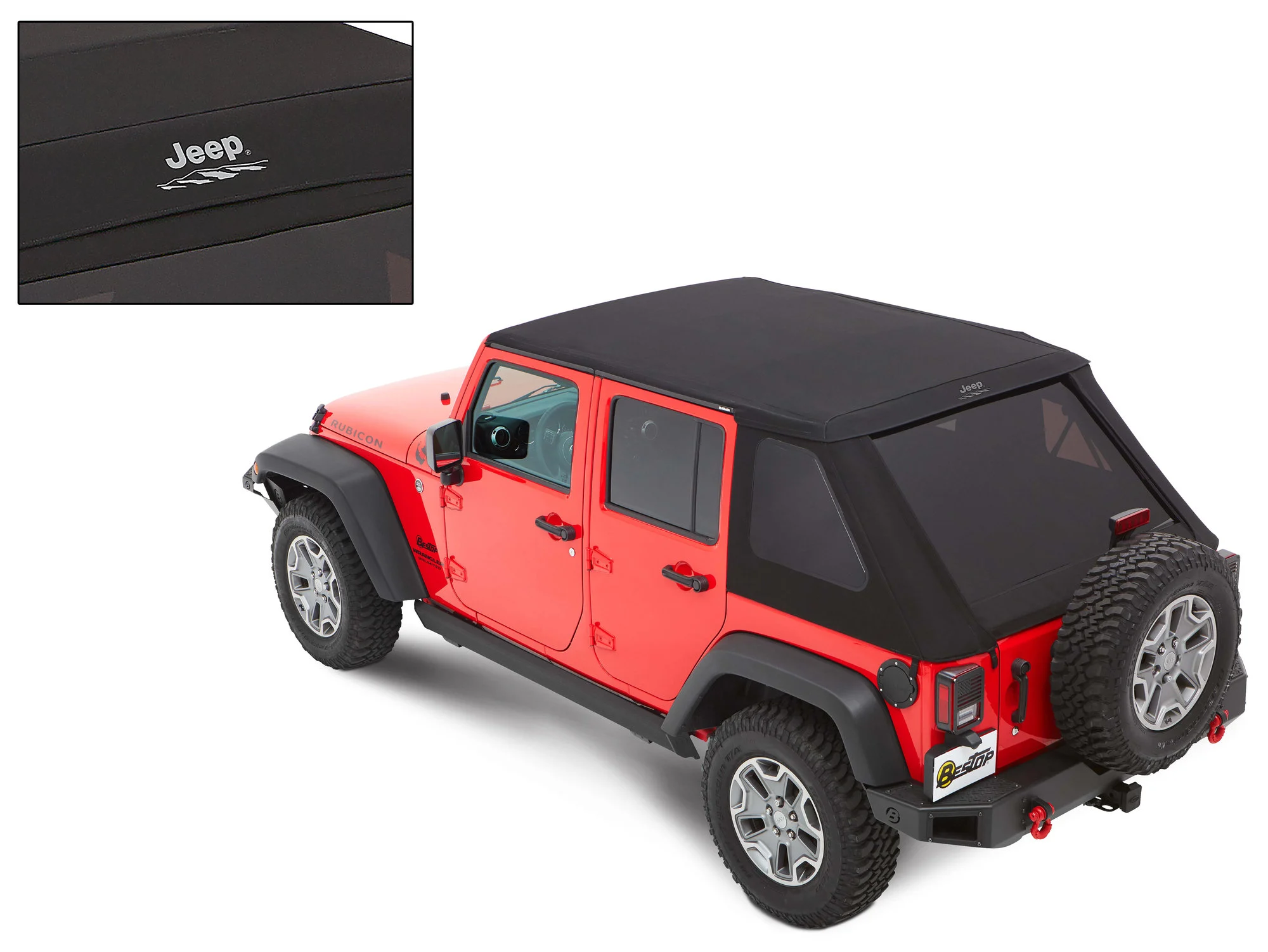 Bestop  Jeep Logo Trektop Soft Top for 07-18 Jeep Wrangler JK Unlimited 4-Door